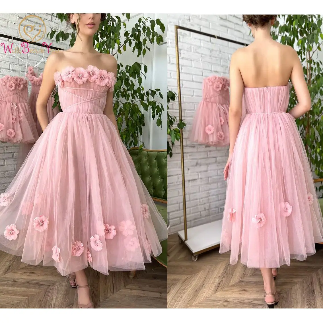 

Элегантное женское платье для выпускного вечера, модель 2023, розовые Коктейльные Вечерние Платья с цветочным рисунком, индивидуальный пошив