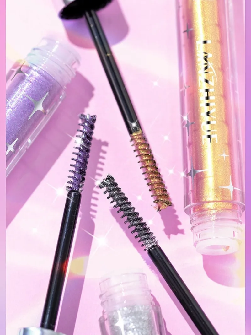 Heallor Diamond Glitter Mascara Праздничная вечеринка Макияж глаз Быстросохнущая долговечная