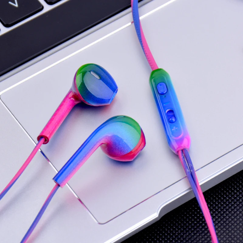 

Sport Headsets Bass Gradient Wired In Ear Phones Headphone Head Phones with Mic Music Earphones for Mobile Phone Computer PC