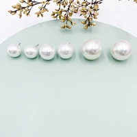minar 2cm big simulated pearl earrings temperament simple personality white statement earrings korean earrings jewelry gift