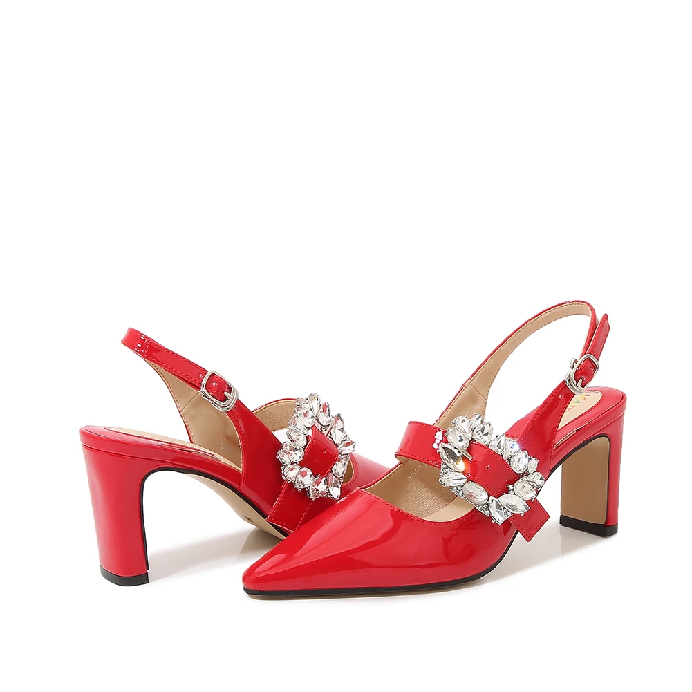 Bling Trans Cuban Heels с ремешком на щиколотке и босоножками из лакированной кожи 35–46