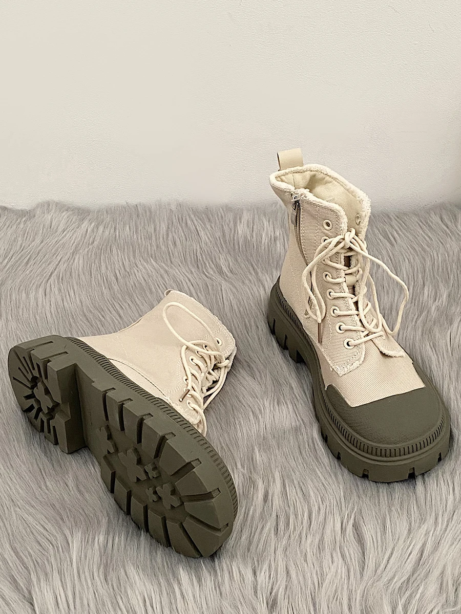 Женские ботинки на молнии, с круглым носком, роскошные дизайнерские резиновые ботильоны, модная Осенняя обувь в Стиле Лолита, рок, белая тка...