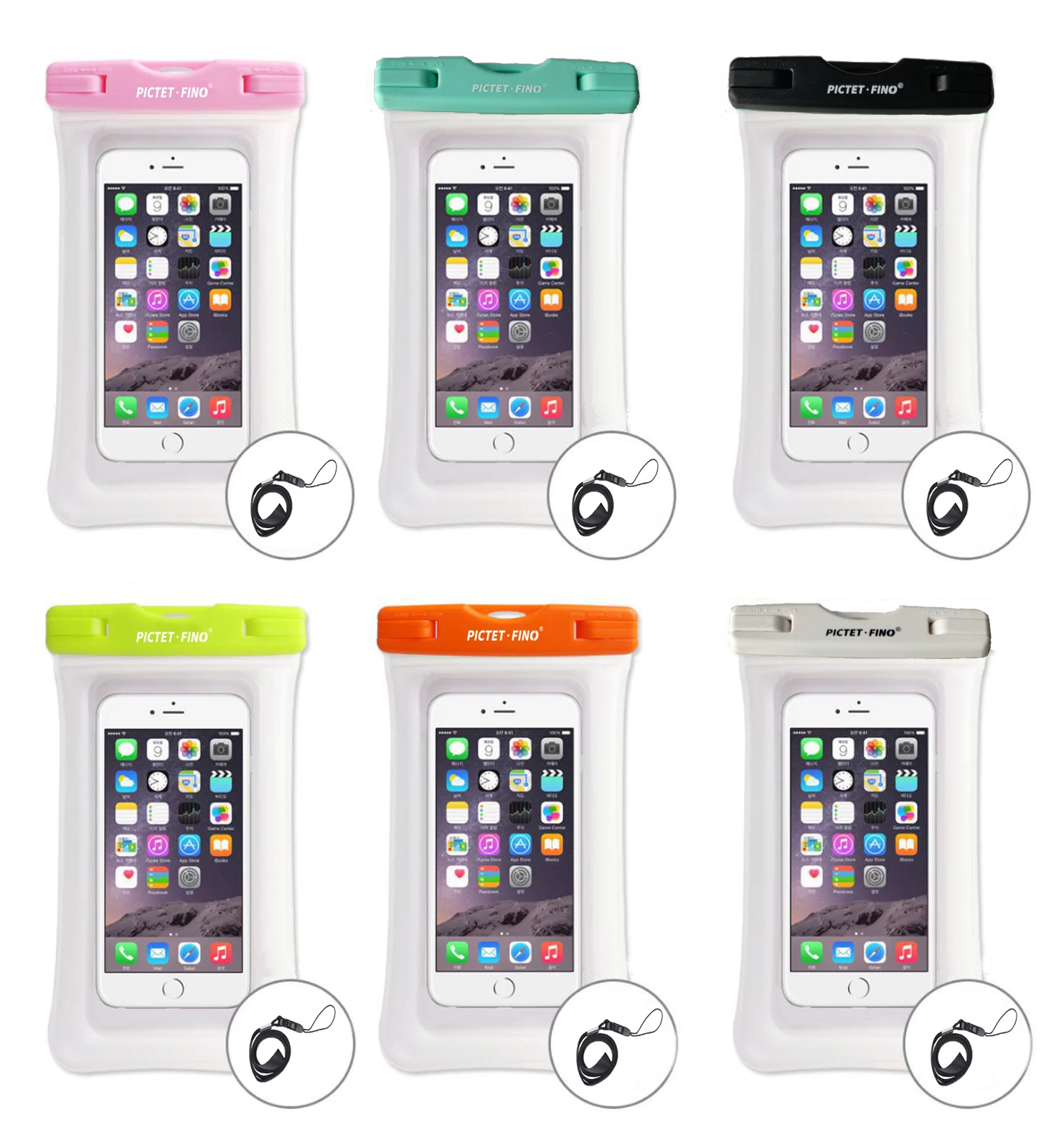 

Universal Touch Screen HD Waterproof Bag with Lanyard for Mobilephone Thick Pup TPU Airbag 360° Clear Full Protection for Phone