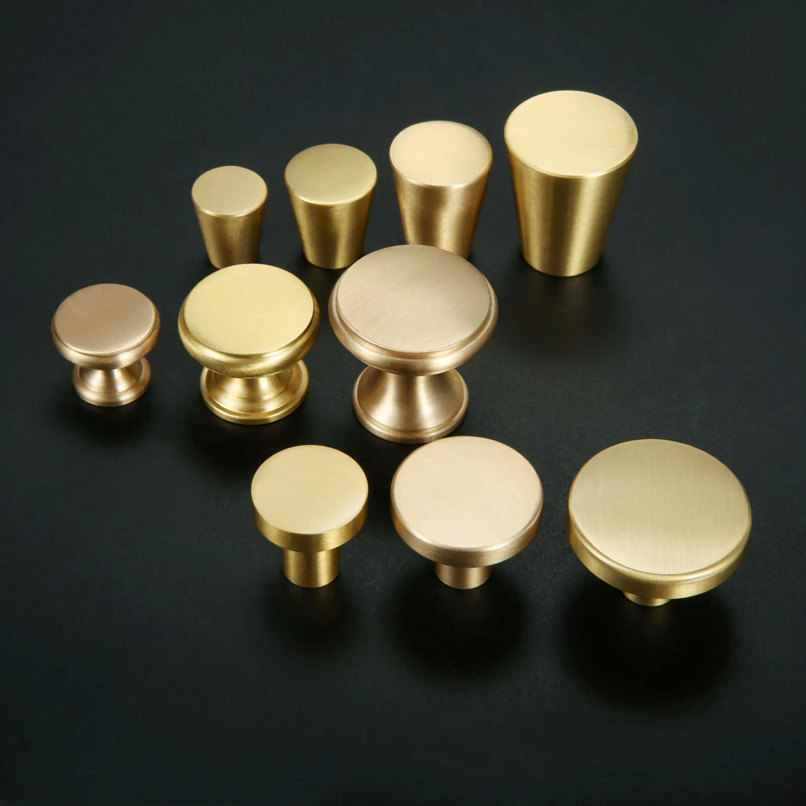 

1Pcs Single hole Door Handles Brass Cabinet Knobs 15-30mm Wardrobe Dresser Drawer Knobs Kitchen Cupboard Door Handle