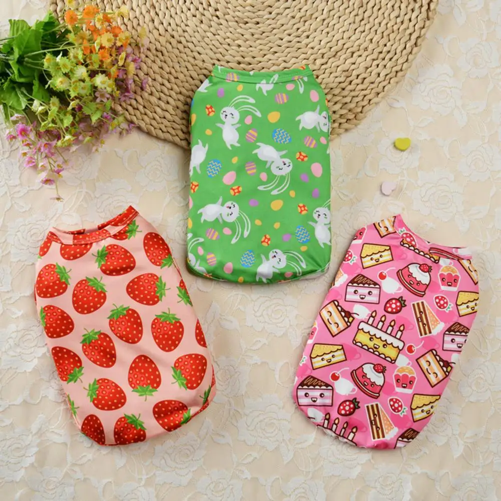 

Cozy Dog Vest Stretch Collar Pets Clothing Comfortable Cute Cartoon Dog Vest Pet Supplies Dress Up