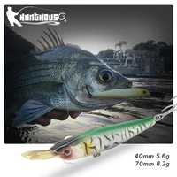hunthouse minnow fishing hard pencil lure 4070mm 5 68 2g sinking riser bait silent metal lip stick for bass and trout lw520