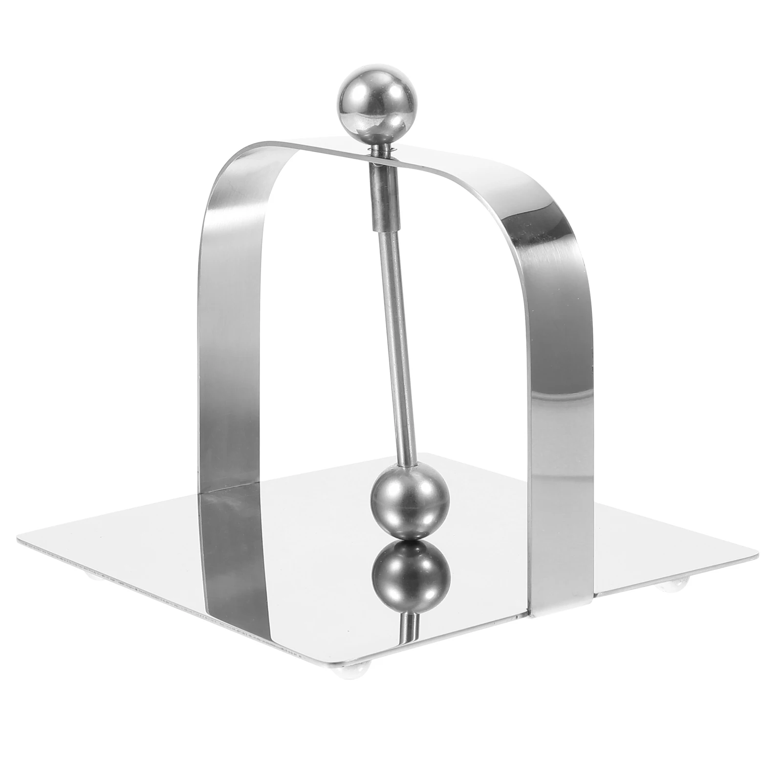 

1pc Napkin Holder Tissue Rack Hotel Press Ball Stainless Steel Serviette Holder Tissue Holder 13.5x13.5x12cm