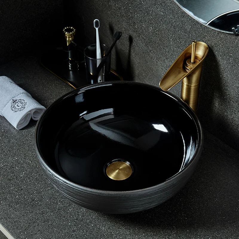 

Oval China Ceramic Art Basin Sinks Counter Top Wash Basin Bathroom Vessel Sinks vanities ceramic countertop wash basin