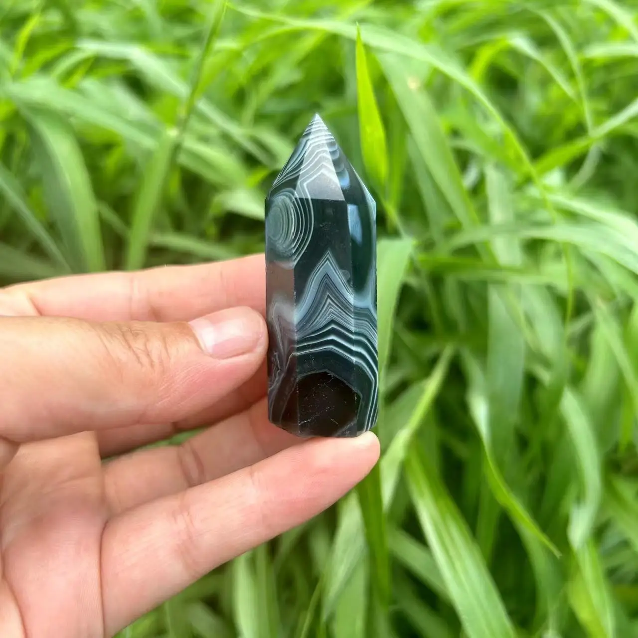 

Natural Crystal Black Agate Gemstone Tower Wand Polished Obelisk Minerals Reiki Healing Energy Gifts Stone Home Decor