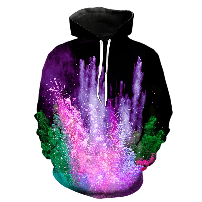 

Spring Autumn Essentials Hoodie Ink Graffiti Print Men Hooded Coat Sweatshirt Fashion Male Loose Z Pocket Pullover Streetwear