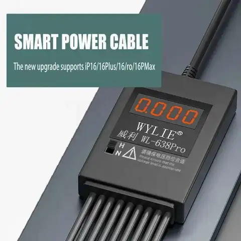 Умный кабель питания WYLIE WL-638, точное распознавание тока, подходит для инструментов для ремонта мобильных телефонов IPhone и Android, кабель