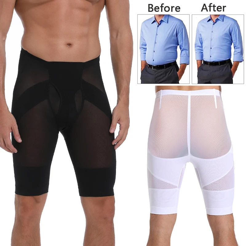 

Tummy Control Shorts for Men High Waist Thigh Slimming Shapewear Abdomen Belly Flat Body Shaper Underwear Compression Mesh Boxer