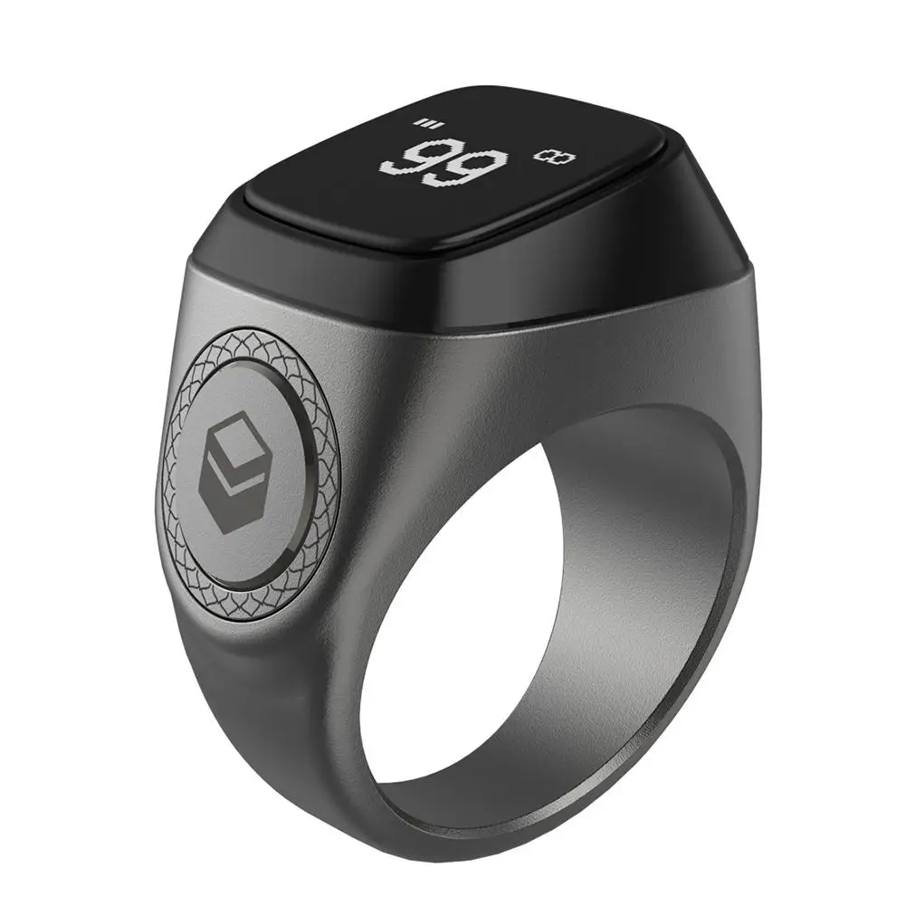 

2022 Smart Ring For Muslims Tally Tasbeeh Counter Metal 5 Prayer Time Reminder Bluetooth-compatible Ip68 Waterproof Rings