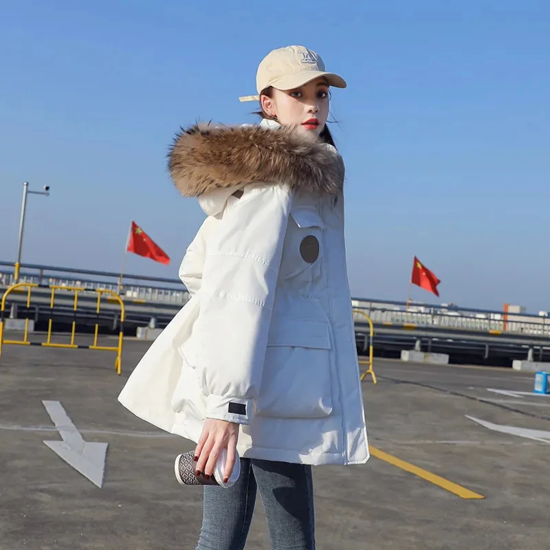 

2023 new parka Down jacket women's new high-quality environmental protection big fur collar white duck down overalls