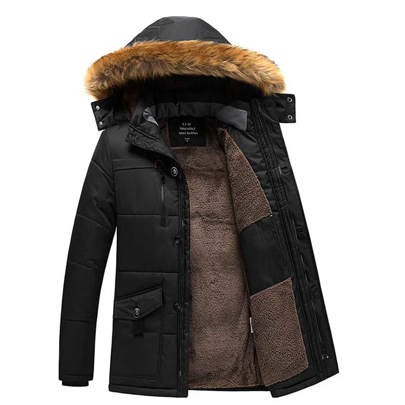 

Парки мужские зимние плюшевые толстые теплые теплостойкие ветрозащитные прочные удобные прочные хлопковые куртки мужские