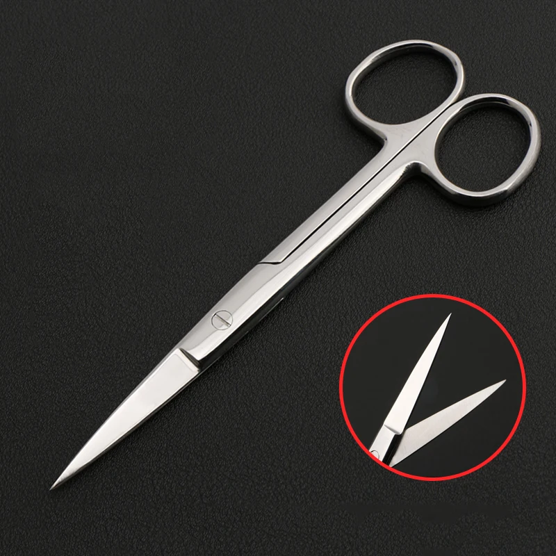 Stainless Steel Surgical Scissors Nurse Scissors Removing Stitches Round Head Tissue Scissors Eye Fine Scissors Straight Curved