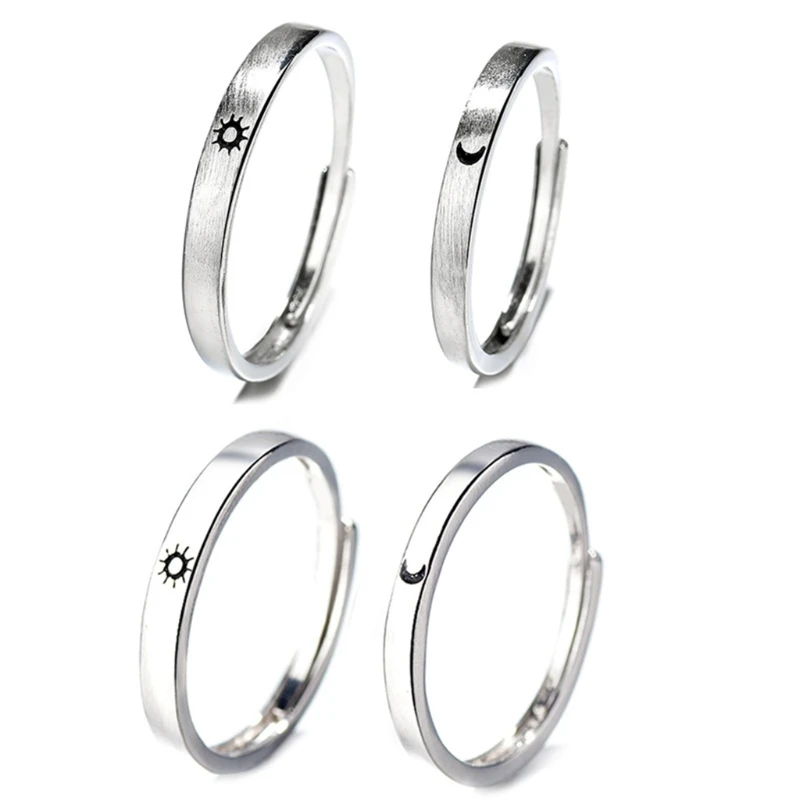 

Fashion for Sun & Moon Lover Couple Rings Adjustable Ring Jewelry Ring D