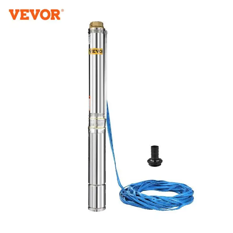 

VEVOR 2200W Submersible Well Pump Stainless Steel Deep with 65.6 ft/20 m Cable Water Pumps for cities factories railway mines