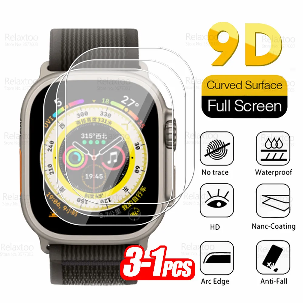 

1-3 шт., Защитное стекло для Apple Watch Ultra, закаленное стекло для iwatch Ultra 49 мм, Защитная пленка для смарт-часов