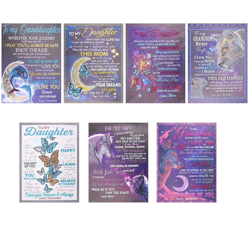 

5D DIY Diamond Painting English Letter Partial Special Drill Rhinestone Kit Festival Home Bedroom Decoration Gifts for friends