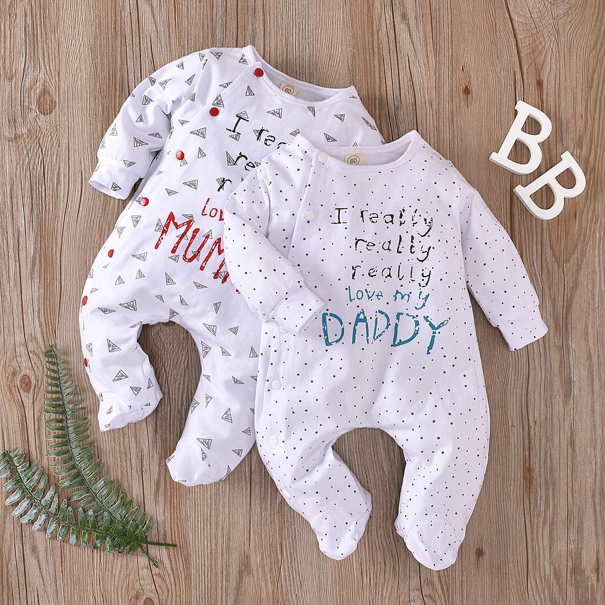 

Newborn Baby Girls Romper Children's Clothing Toddler Boys Solid Letter Cartoon Print Bodysuit Infant Casual Jumpsuit