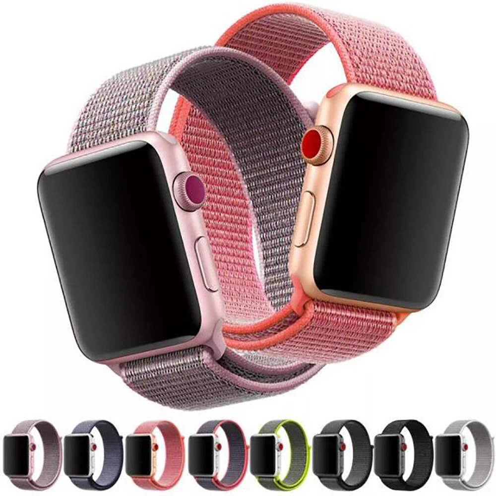 

Nylon Loop Strap For Apple watch band se 41mm 45mm 44mm 40mm 42mm 38mm Smartwatch belt Bracelets iWatch Series 76543