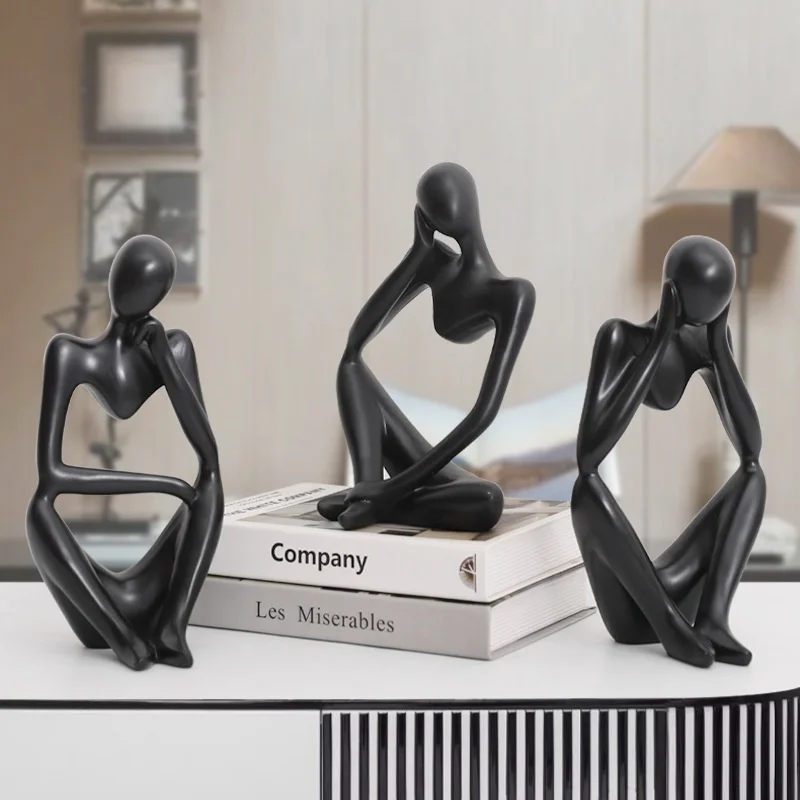 

nordic abstract thinker resin statue office desktop ornaments home decor handmade crafts sculpture modern art living room house