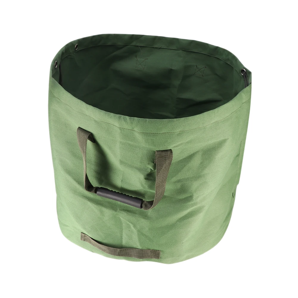 

Army Green Storage Bag Anti Dirty Adjustable With Handles Gardens Camping Yard Supply Large Capacity Canvas Fabric Waste Bins