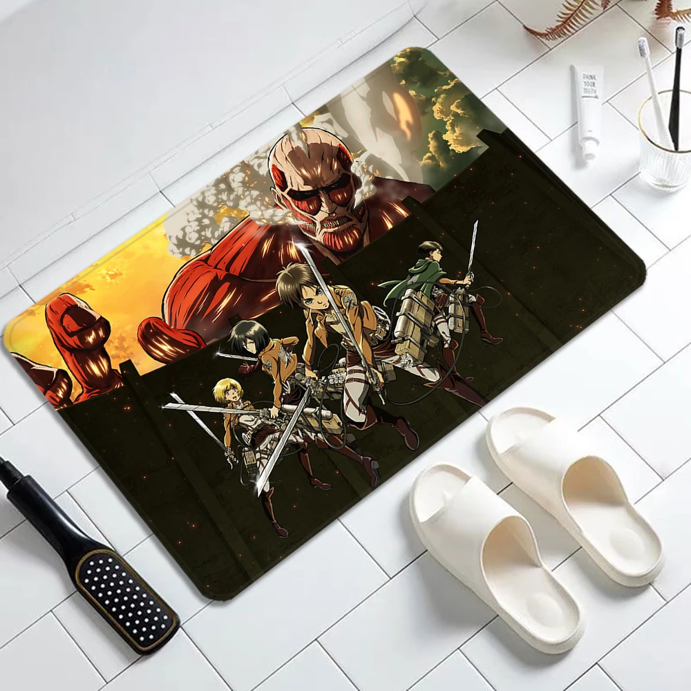 

Attack On Titan Colossal Titan Floor Carpet for Bathroom Living Room Front Door Mats Flannel Kitchen Rugs Hallway Entrance Mat