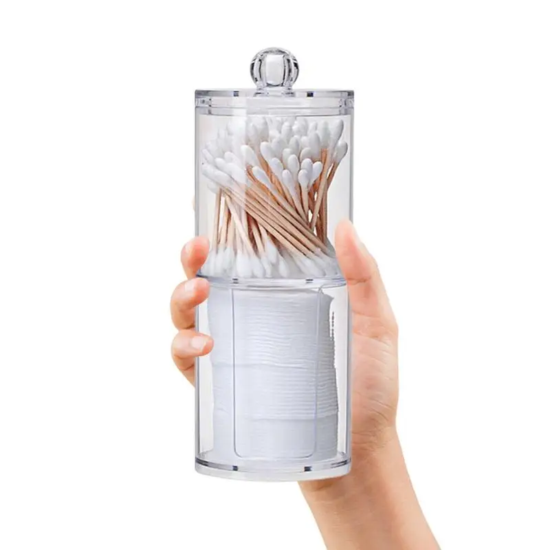 

Acrylic Storage Organizer Bathroom Vanity Organizer Canister Cotton Swabs Holder Dispenser Box Bathroom Containers For Snack