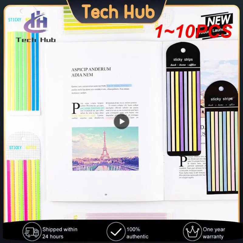 

1~10PCS Color Stickers Transparent Fluorescent Index Tabs Flags Stationery Children Gifts School Office Supplies