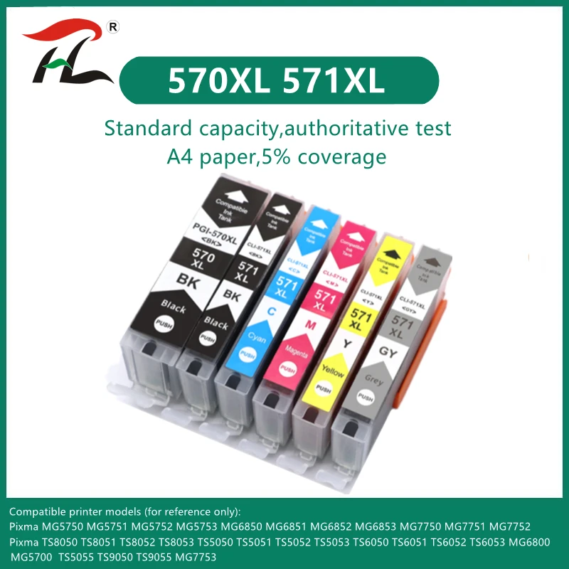 

YLC pgi-570xl PGI570 570xl PGI-570 CLI-571 Compatible Ink Cartridge For Canon PIXMA MG5750 MG5751 MG5752 MG5753 MG6850 printer