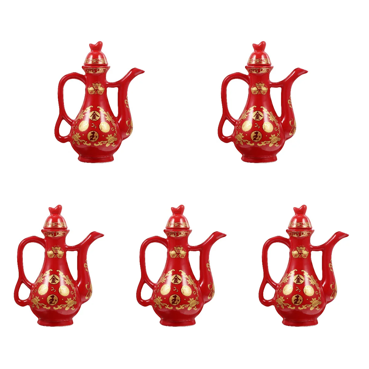 

5pcs Ceramic Altar Pot Temple Water Jar Temple Holy Pot Hall Altar Pot Ceramic Pot