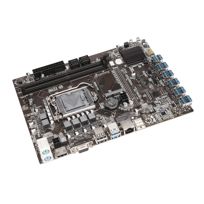 

B250C ETH Miner Motherboard+G3900 CPU+Baffle+SATA Cable+Switch Cable 12USB3.0 Graphics Card Slot LGA1151 For BTC