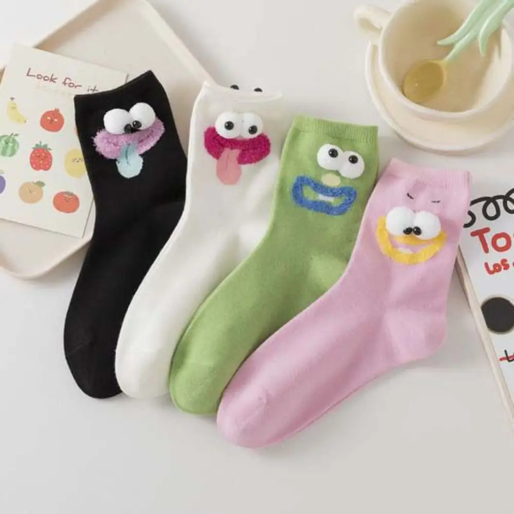 Милые забавные носки до середины икры с героями мультфильмов женские