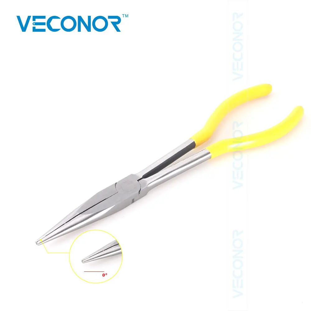 

11-дюймовые плоскогубцы с длинным носом, изогнутая заглушка, съемник кабеля, плоскогубцы с длинными иглами, кусачки, хомут для шланга, ручные инструменты