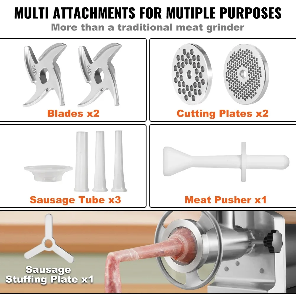VEVOR тяжелая электрическая мясорубка начинка для колбас пищевой измельчитель из