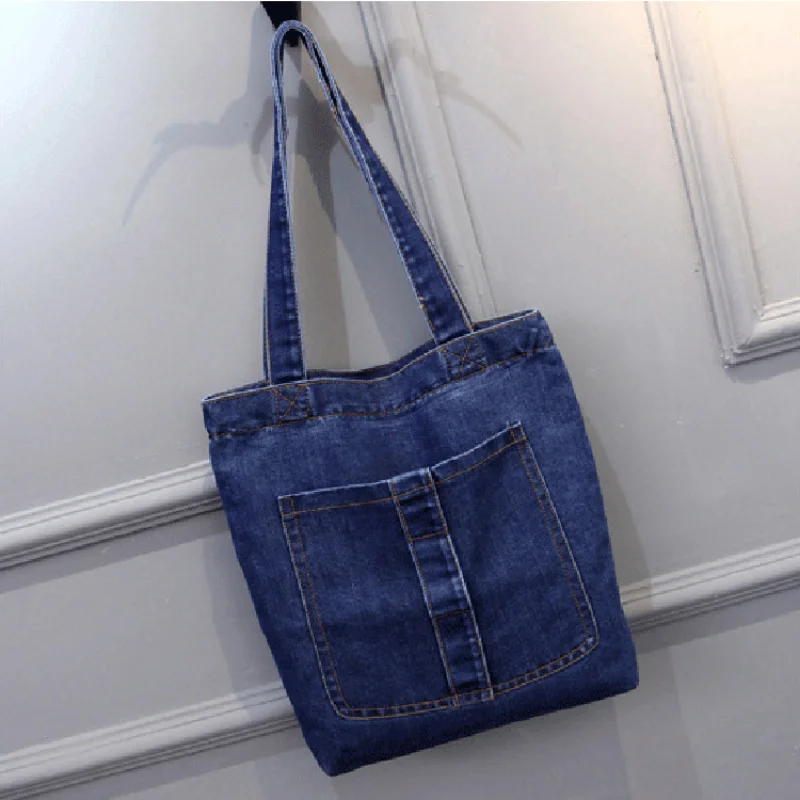 Новинка 2023, вместительные женские сумки на плечо, дикая Повседневная сумка, уличная холщовая джинсовая сумка на плечо, однотонная фотосумка