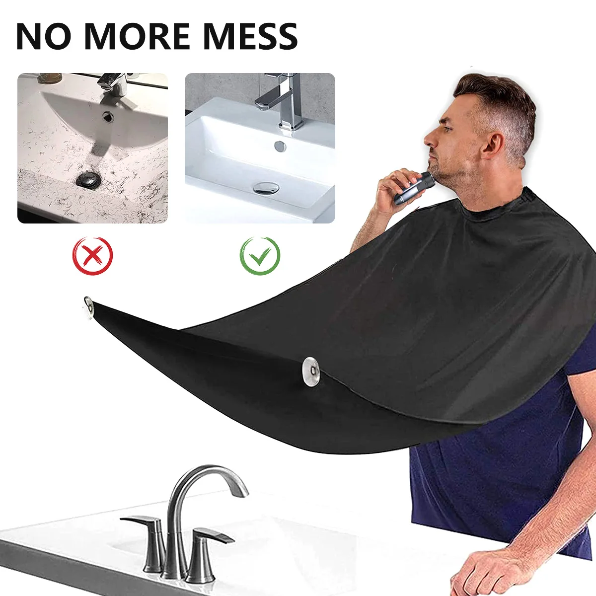 

Фартук для бритья бороды для мужчин, аксессуары для ухода за волосами, нагрудники для взрослых, держатель для бритья, органайзер для ванной комнаты с 2 присосками, подарок для мужчин