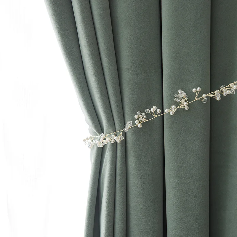 

French simple pure color Australian cashmere new shade curtain home villa bedroom living room balcony curtain