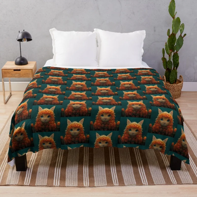 

Fluffy flower cat Throw Blanket Loose Blanket