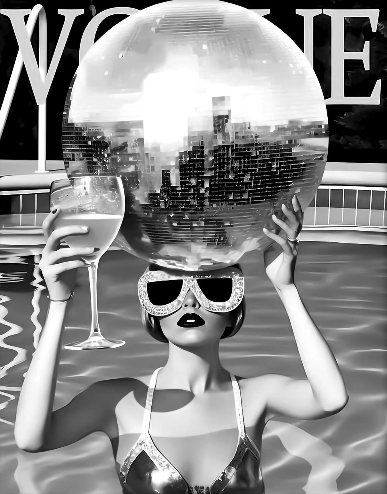 

Ретро печать на холсте "Женская диско вечеринка"