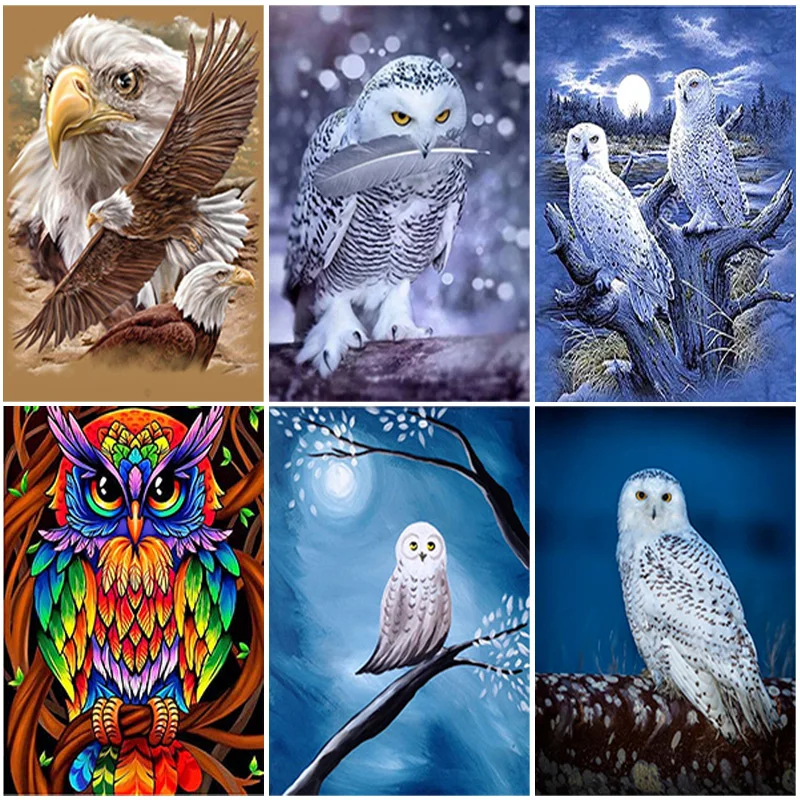 

DIY Owl 5D Diamond Painting Full Square Drill Resin Animal Diamont Embroidery Mosaic Cross Stitch Home Decor Wall Art Gift