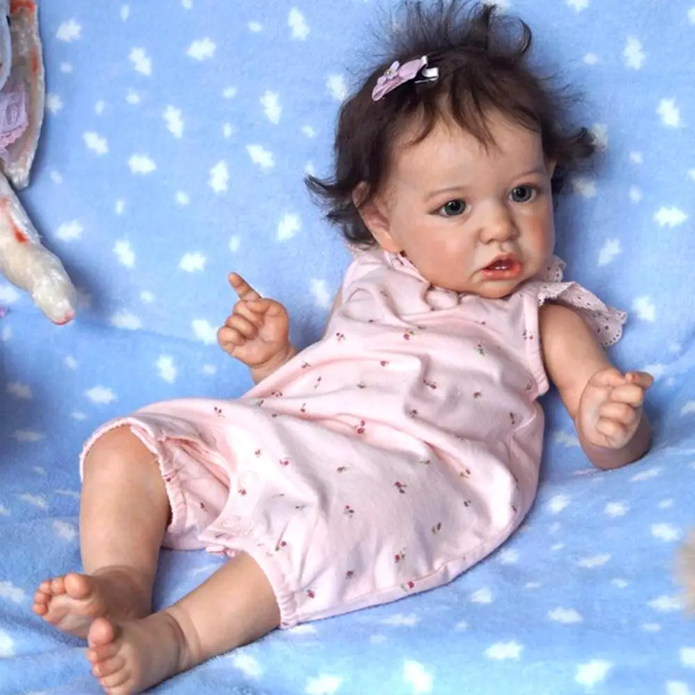 

Lifelike Silicone Vinyl Girl Doll Baby Reborn 22 Inch 58 CM Realistic Babies Dolls With Lovely Clothes Kids Playmate