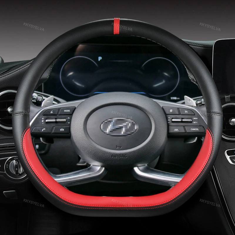 

Microfiber Leather D Shape Car Steering Wheel Cover For Hyundai Creta II 2021 2022 Auto Accessories