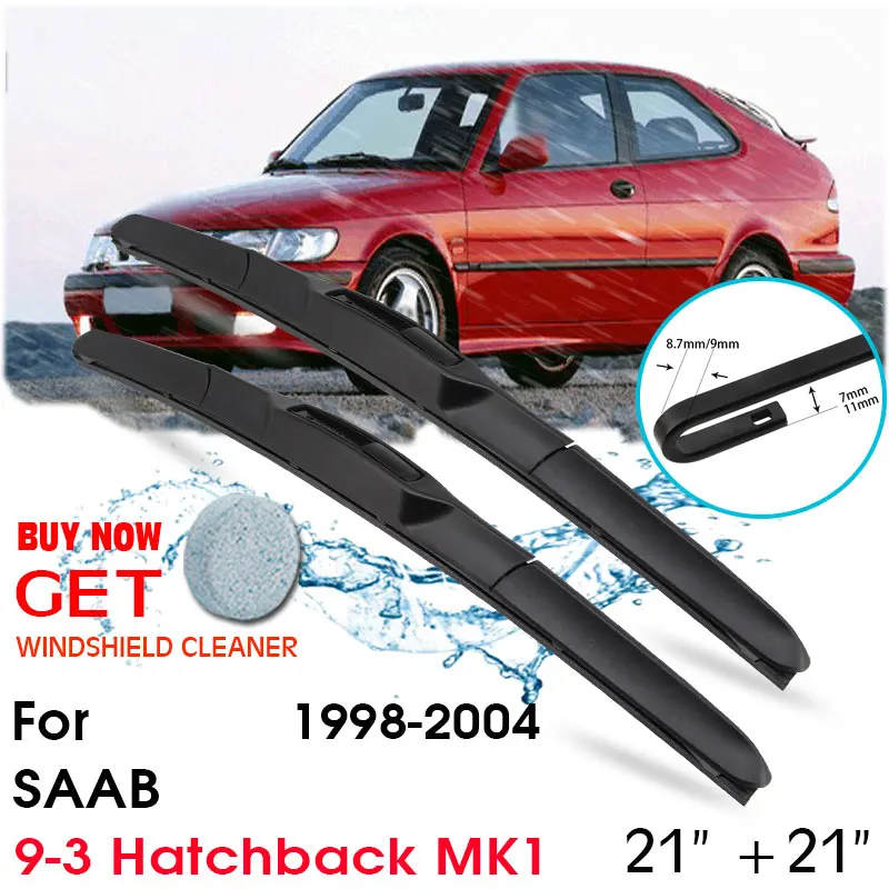 

Car Front Window Windshield Rubber Silicon Refill Wiper For SAAB 9-3 Hatchback MK1 1998-2004 LHD / RHD 21"+21" Car Accessories