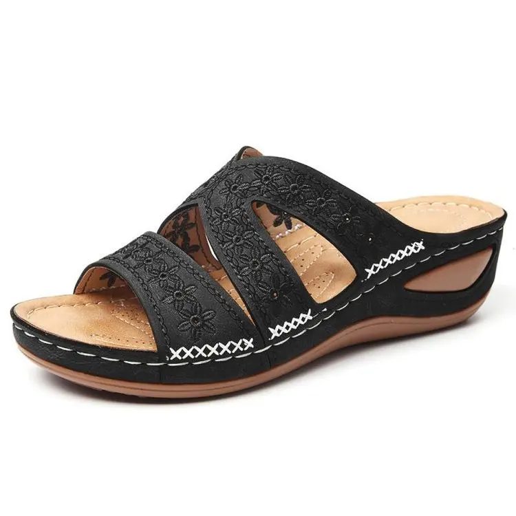

2021 Summer Women Orthopedic Sandals Sexy Open Toe Wedge Slippers Female Casual Non-slip Platform Retro Shoes