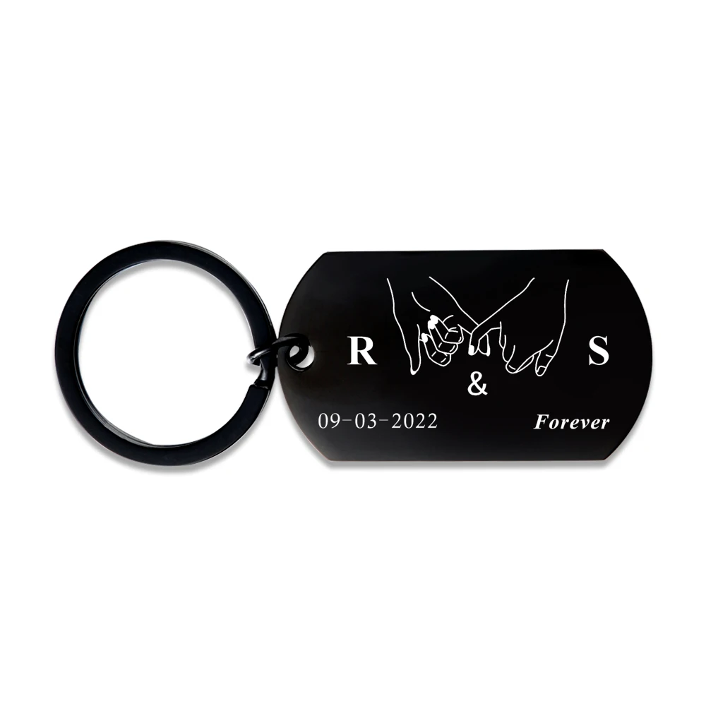 Изготовленный на заказ брелок с датой годовщину для пары женский подарок нее