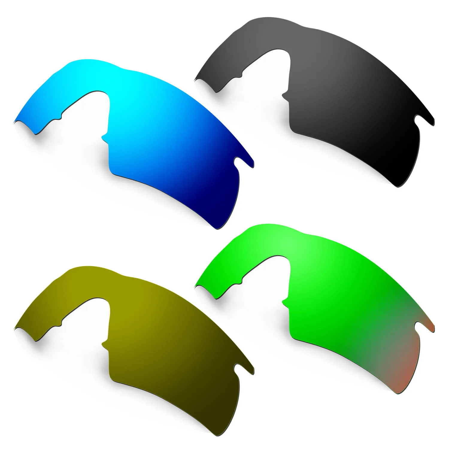 HKUCO Blue/Black/Green/Bronze 4 Pairs Polarized Replacement Lenses For M Frame Hybrid Sunglasses Increase Clarity