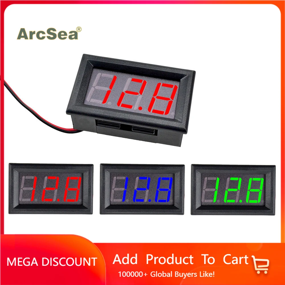 Мини-вольтметр, 0,56 дюйма, красный, зеленый, синий